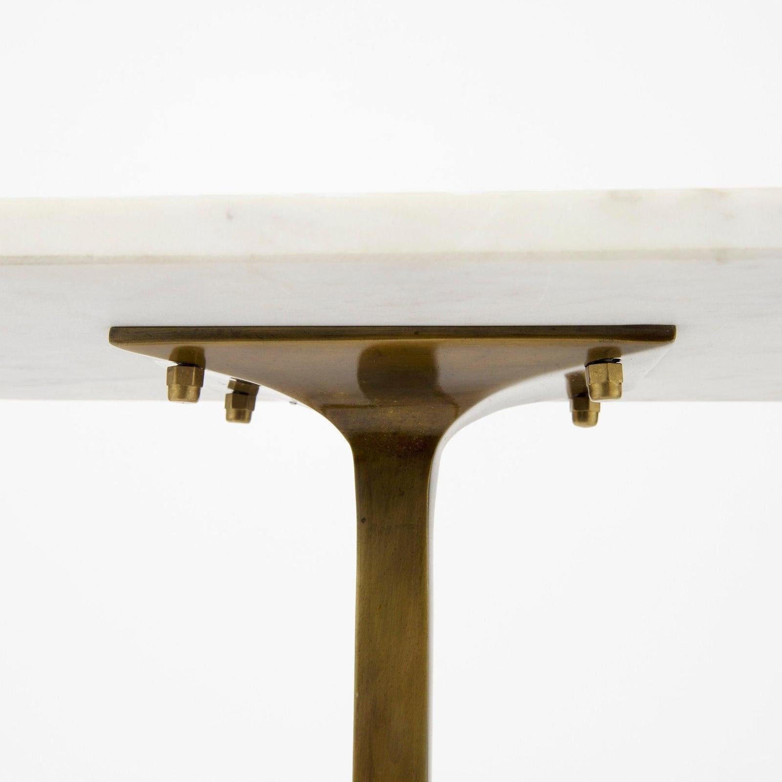 Mercana Preston White Marble Top Accent Table