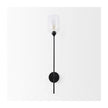 Mercana Clyde Matte Black W/Glass Round Wall Sconce Clearance