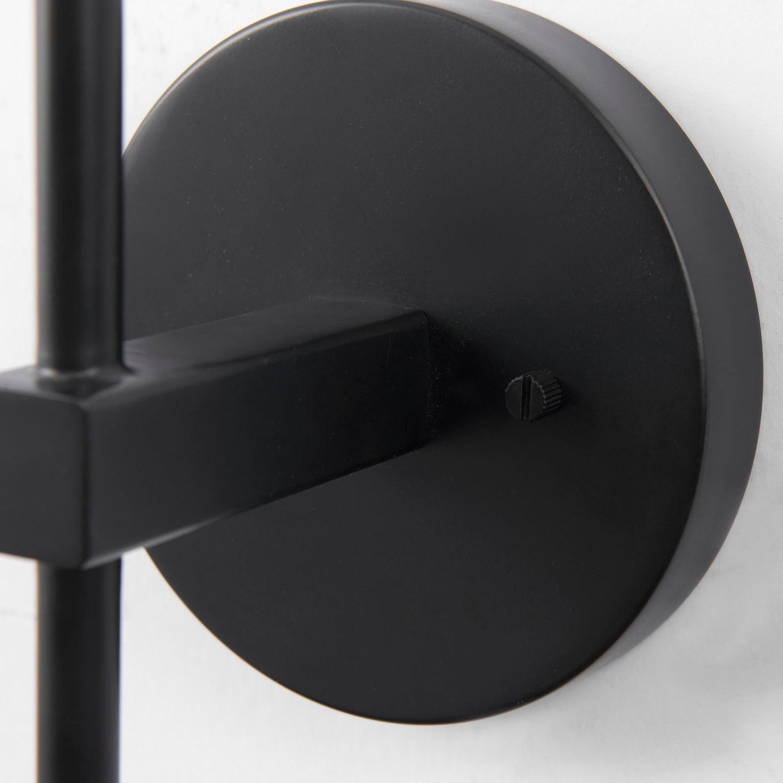 Mercana Clyde Matte Black W/Glass Round Wall Sconce Clearance