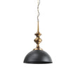 Mercana Willson Black Iron W/Antique Brass Dome Pendant Light