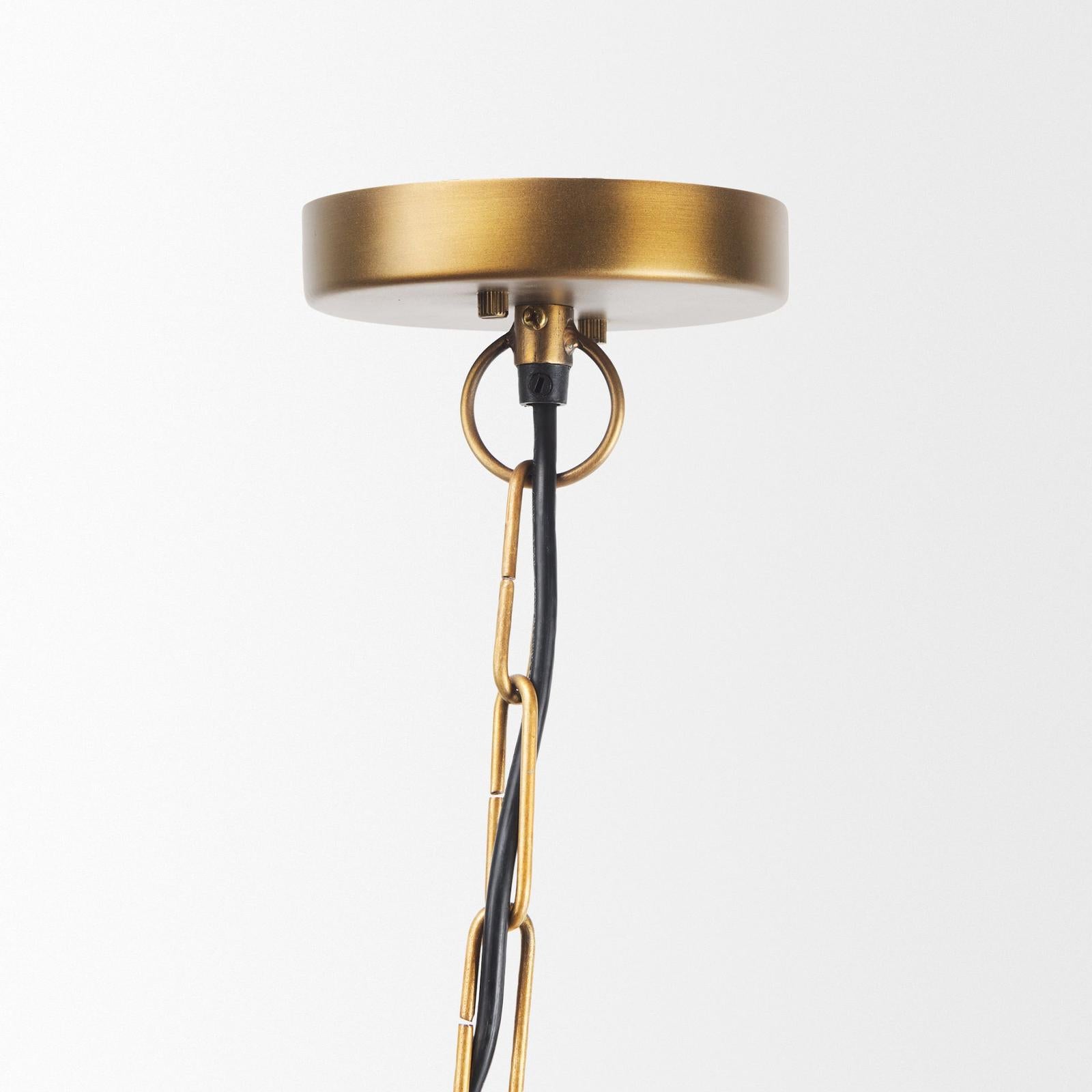 Mercana Willson Black Iron W/Antique Brass Dome Pendant Light