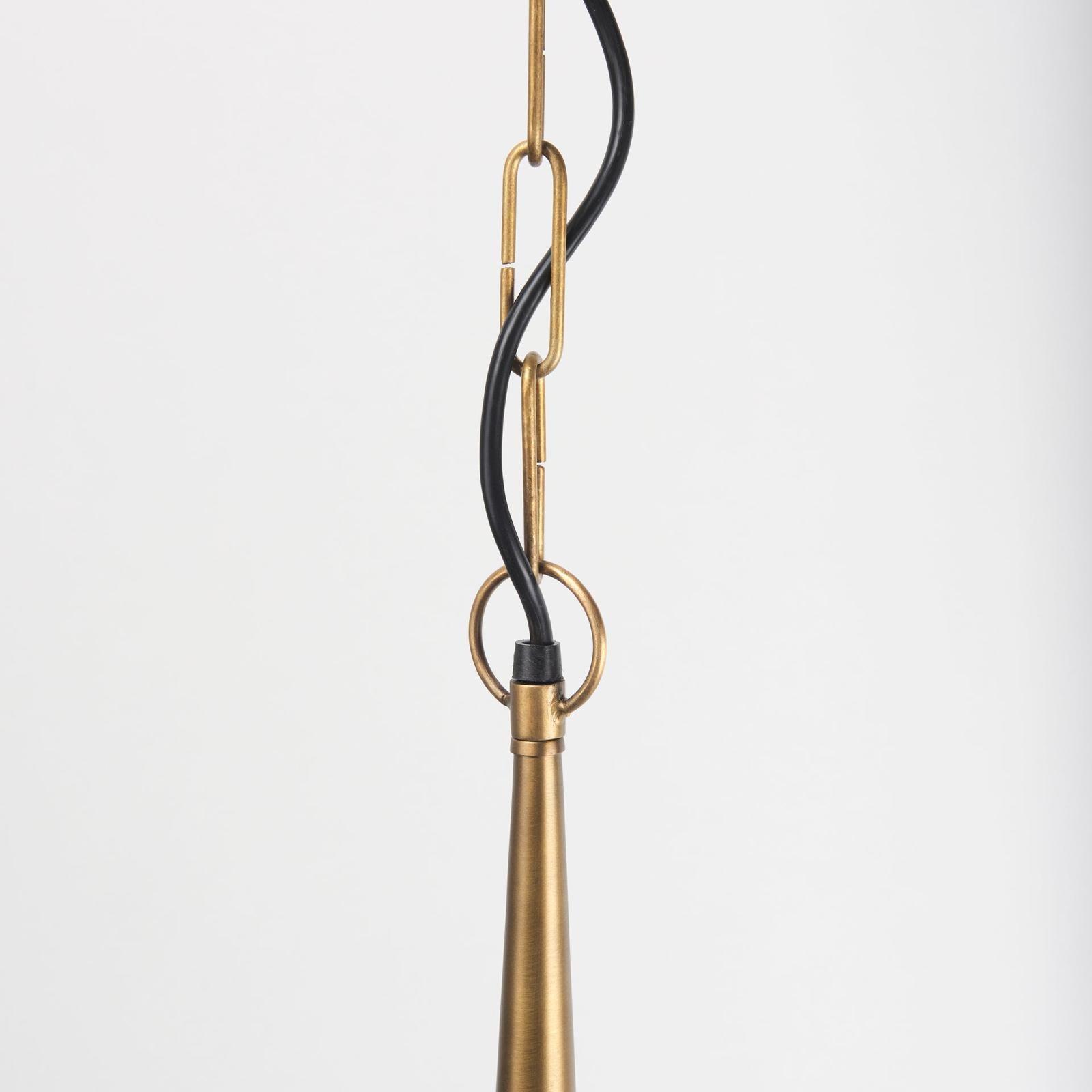 Mercana Willson Black Iron W/Antique Brass Dome Pendant Light
