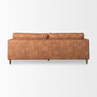 Mercana Loretta Cognac Brown Faux Leather 3- Seater Sofa with Two Bolster Cushions Clearance