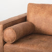 Mercana Loretta Cognac Brown Faux Leather 3- Seater Sofa with Two Bolster Cushions Clearance