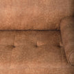 Mercana Loretta Cognac Brown Faux Leather 3- Seater Sofa with Two Bolster Cushions Clearance