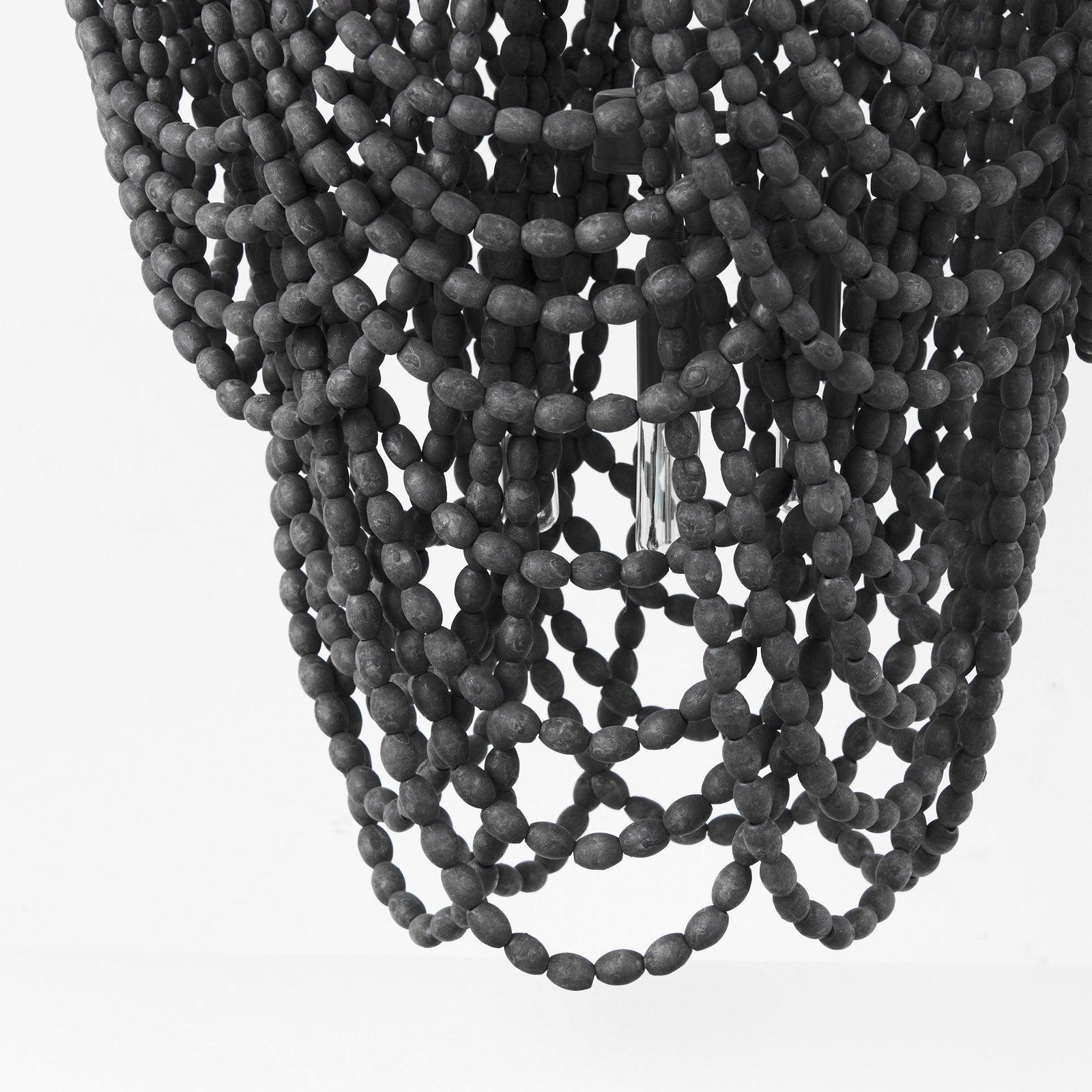 Mercana Pendra Wooden Bead Three Bulb Chandelier