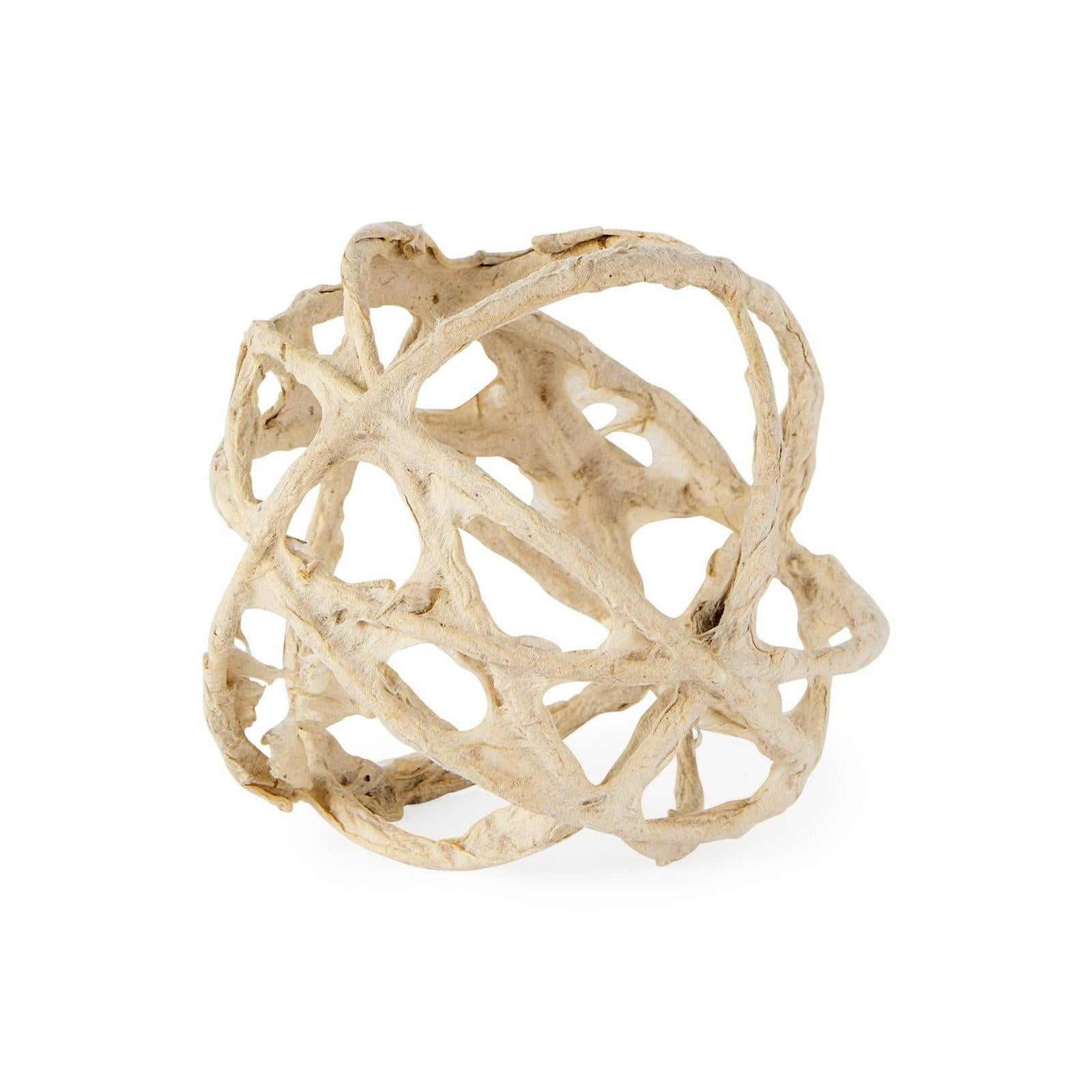 Mercana Kali Small Beige Decorative Metal and Paper Object Clearance