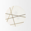 Mercana Vivienne White Marble W/Antique Gold Metal Round Side Table Clearance