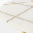 Mercana Vivienne White Marble W/Antique Gold Metal Round Side Table Clearance