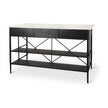 Mercana Amika White Marble Top Black Metal Base Kitchen Island