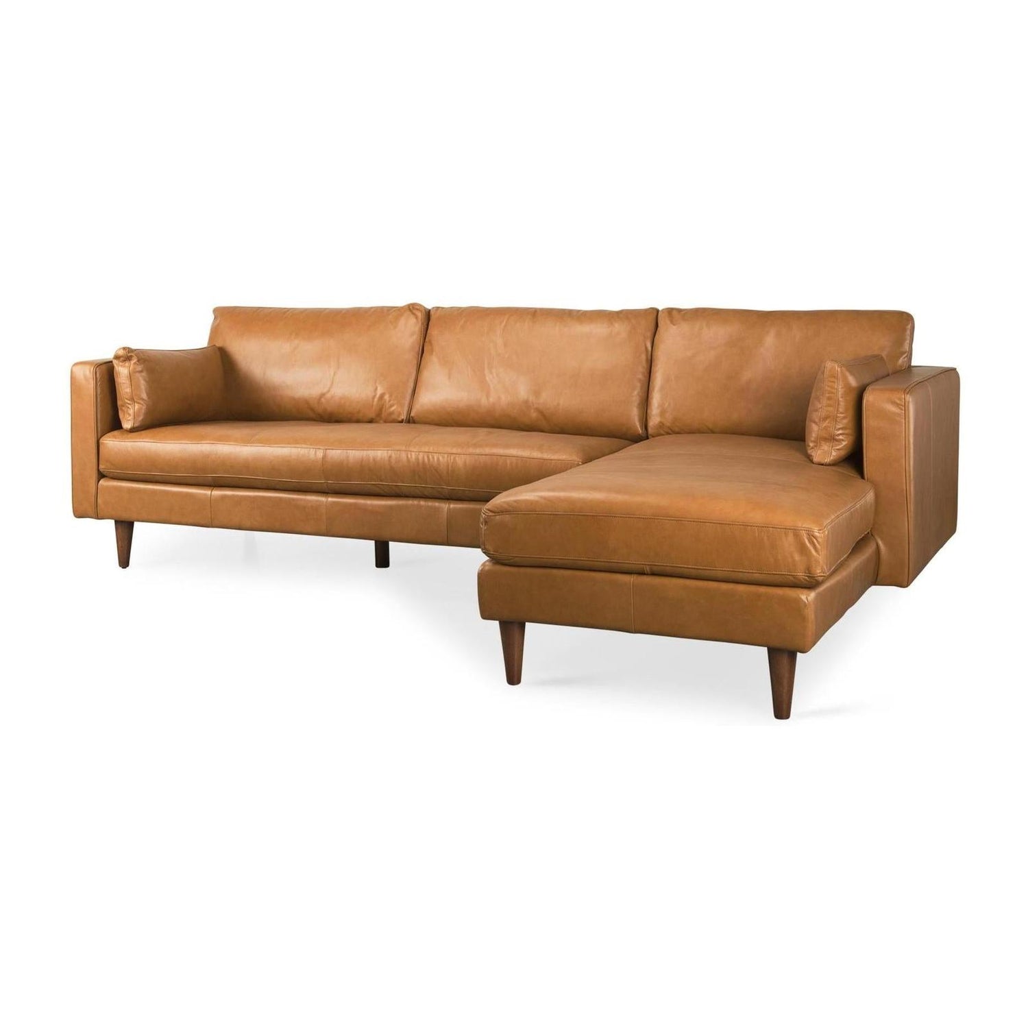 Mercana Elton Tan Leather Right Chaise Sectional Clearance