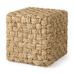 Mercana Adele Medium Brown Seagrass Woven Square Pouf