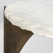 Mercana Reinhold Round Live-Edge Marble Top and Gold Metal Base Side/End Table