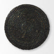 Mercana Dina Black Cornhusk and Water Hyacinth Round Pouf