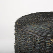 Mercana Dina Black Cornhusk and Water Hyacinth Round Pouf