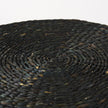 Mercana Dina Black Cornhusk and Water Hyacinth Round Pouf