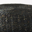 Mercana Dina Black Cornhusk and Water Hyacinth Round Pouf