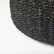 Mercana Dina Black Cornhusk and Water Hyacinth Round Pouf