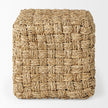 Mercana Adele Medium Brown Seagrass Woven Square Pouf