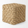 Mercana Adele Medium Brown Seagrass Woven Square Pouf