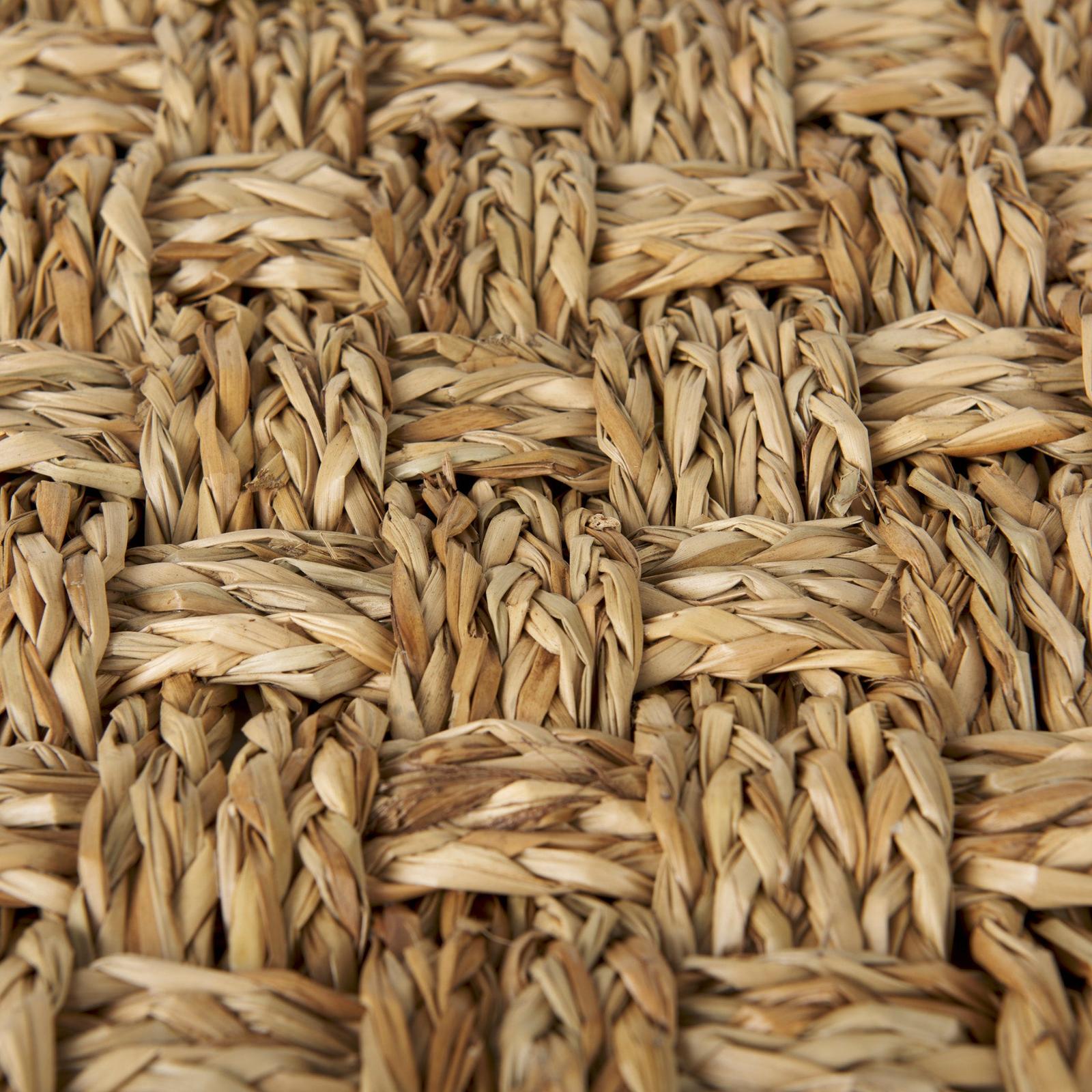 Mercana Adele Medium Brown Seagrass Woven Square Pouf