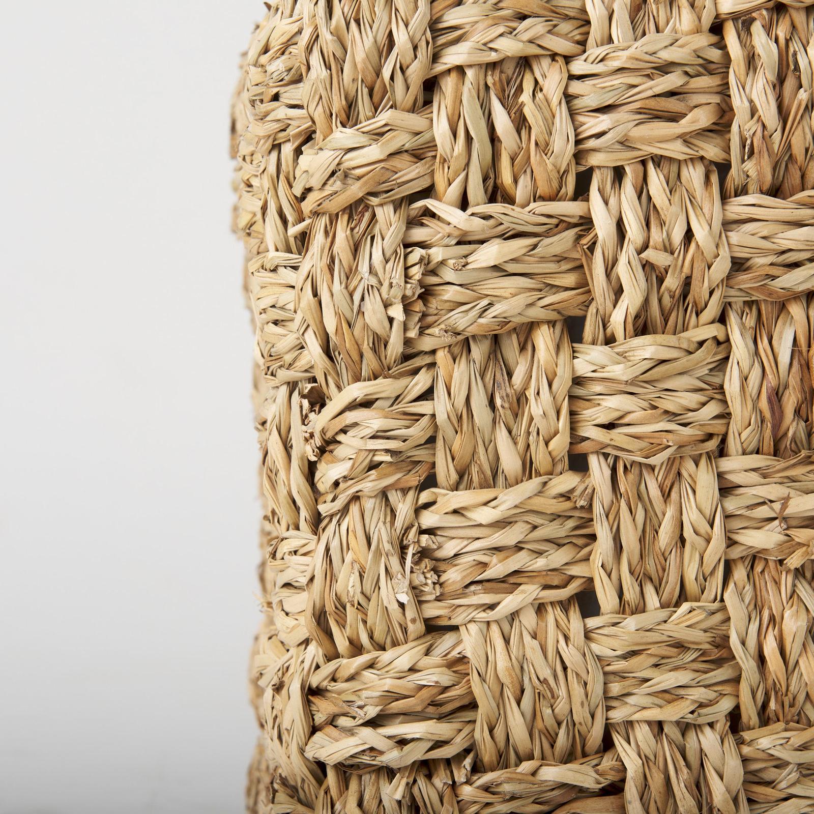 Mercana Adele Medium Brown Seagrass Woven Square Pouf