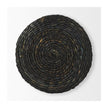 Mercana Dina Black Cornhusk and Water Hyacinth Round Pouf