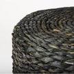 Mercana Dina Black Cornhusk and Water Hyacinth Round Pouf