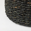 Mercana Dina Black Cornhusk and Water Hyacinth Round Pouf