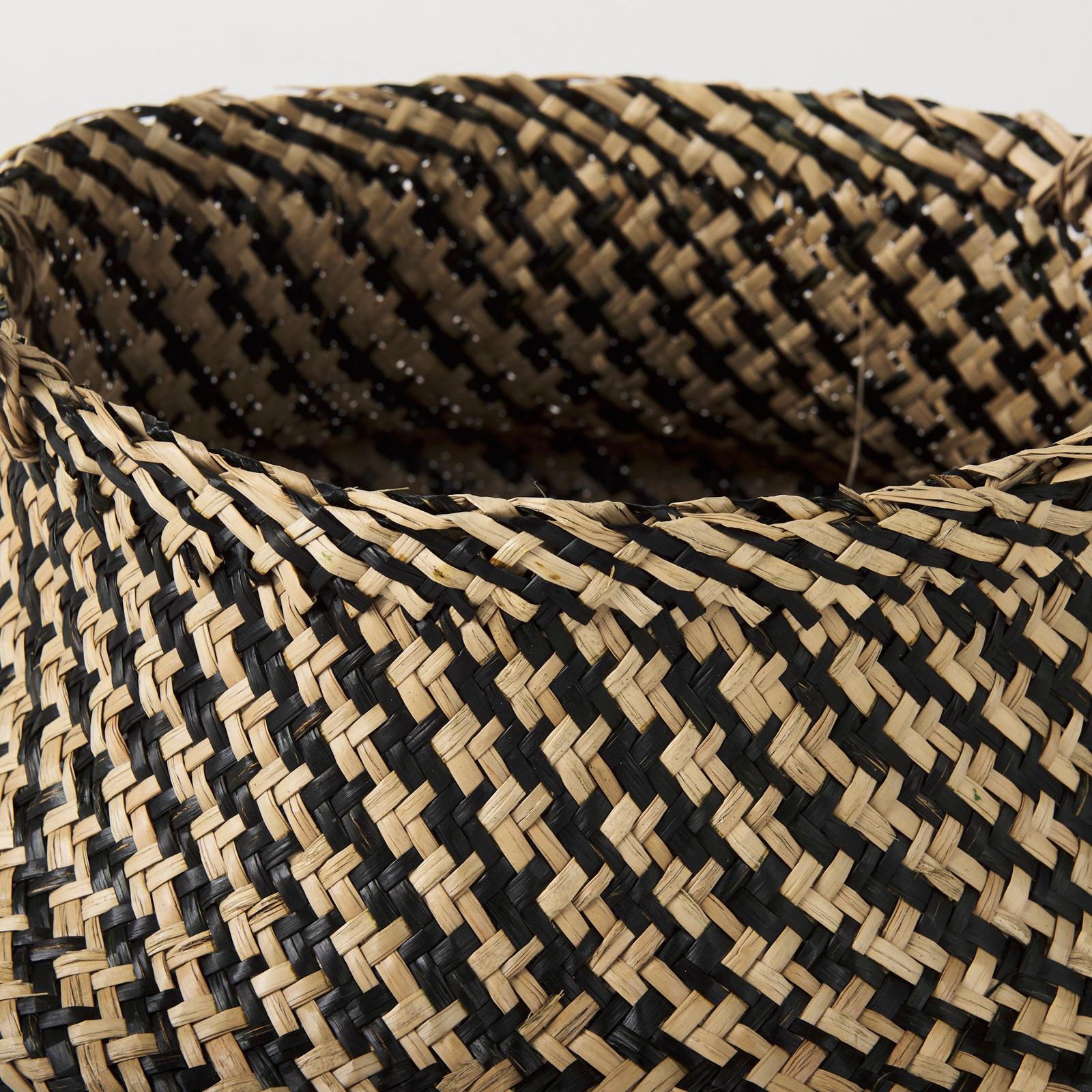 Mercana Gaia Light and Dark Brown Cross Patterend Belly Seagrass Basket-Set of 3 Clearance