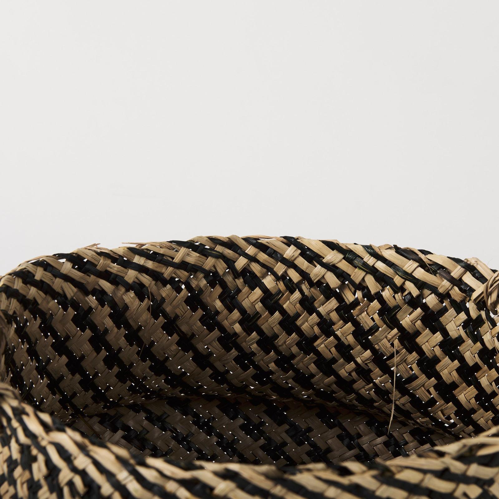 Mercana Gaia Light and Dark Brown Cross Patterend Belly Seagrass Basket-Set of 3 Clearance