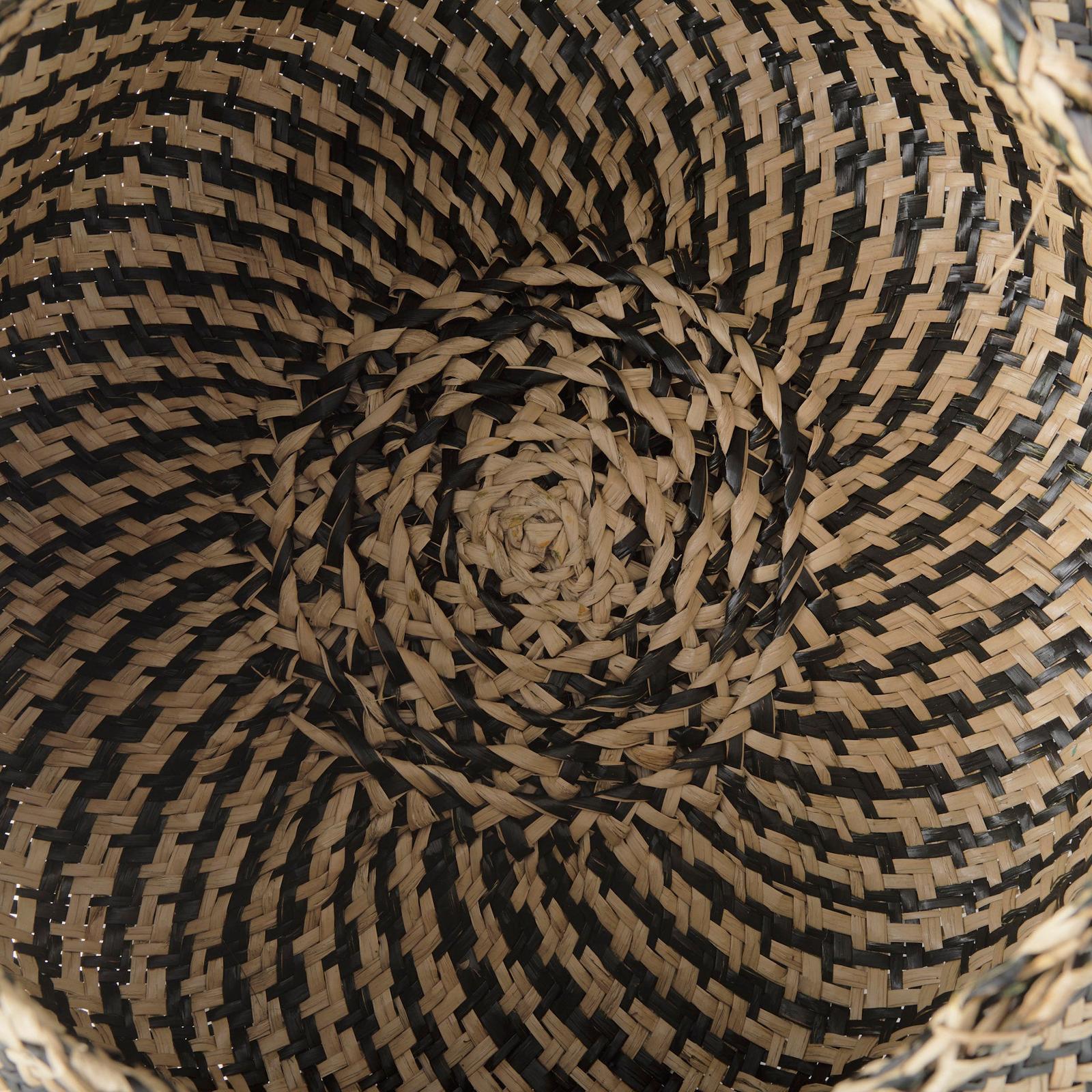 Mercana Gaia Light and Dark Brown Cross Patterend Belly Seagrass Basket-Set of 3 Clearance