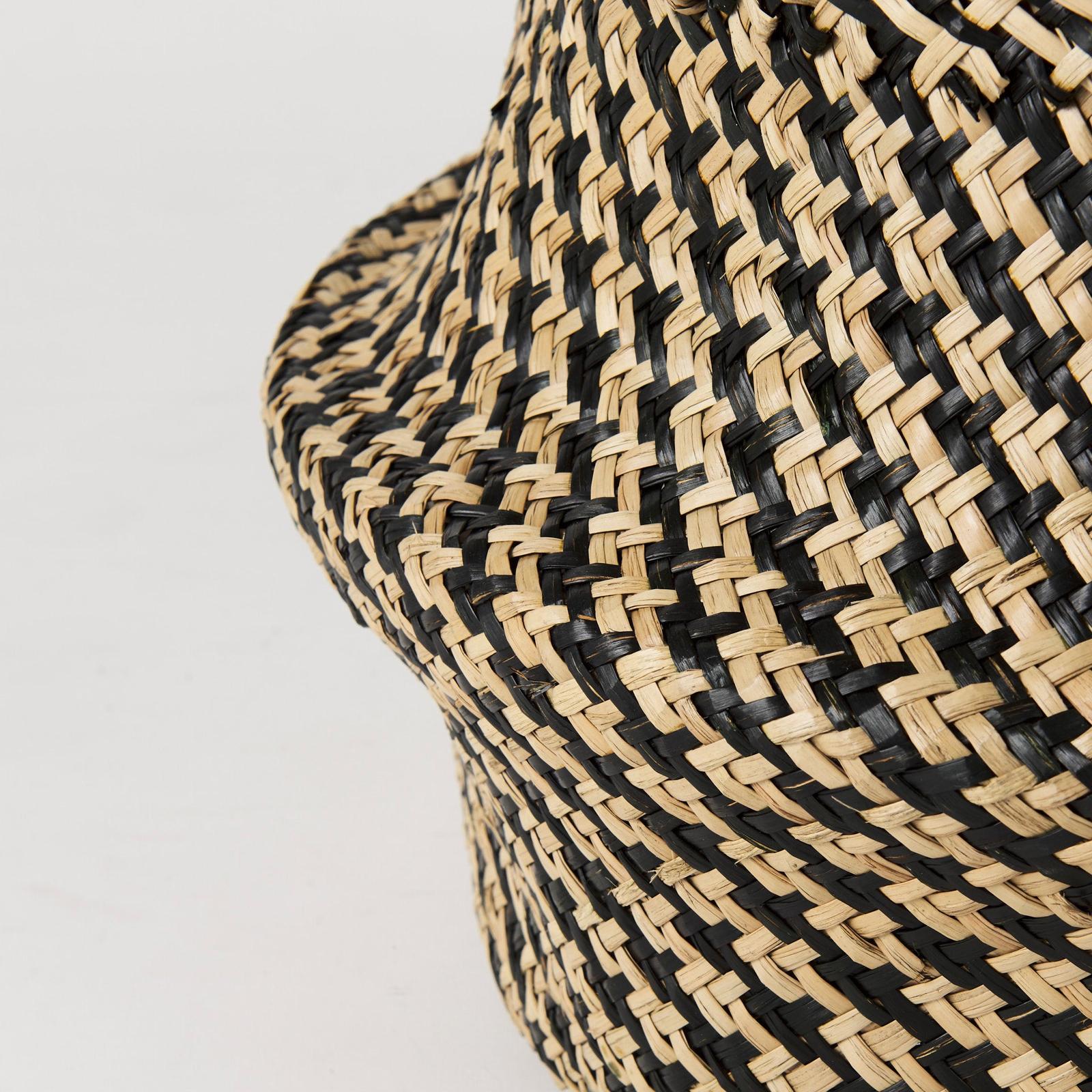 Mercana Gaia Light and Dark Brown Cross Patterend Belly Seagrass Basket-Set of 3 Clearance