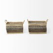 Mercana Nia Light Brown Seagrass Rectangular Basket with Handles- Set of 2