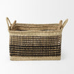 Mercana Nia Light Brown Seagrass Rectangular Basket with Handles- Set of 2
