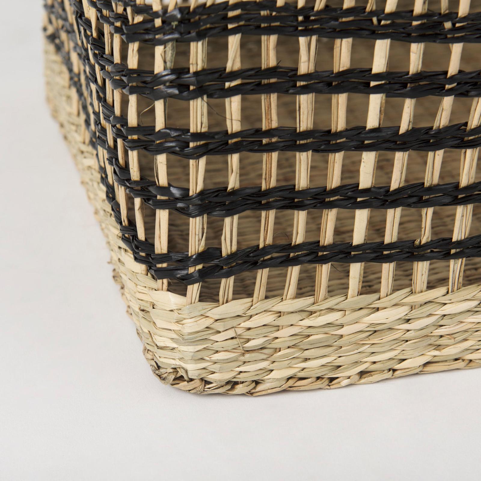 Mercana Nia Light Brown Seagrass Rectangular Basket with Handles- Set of 2