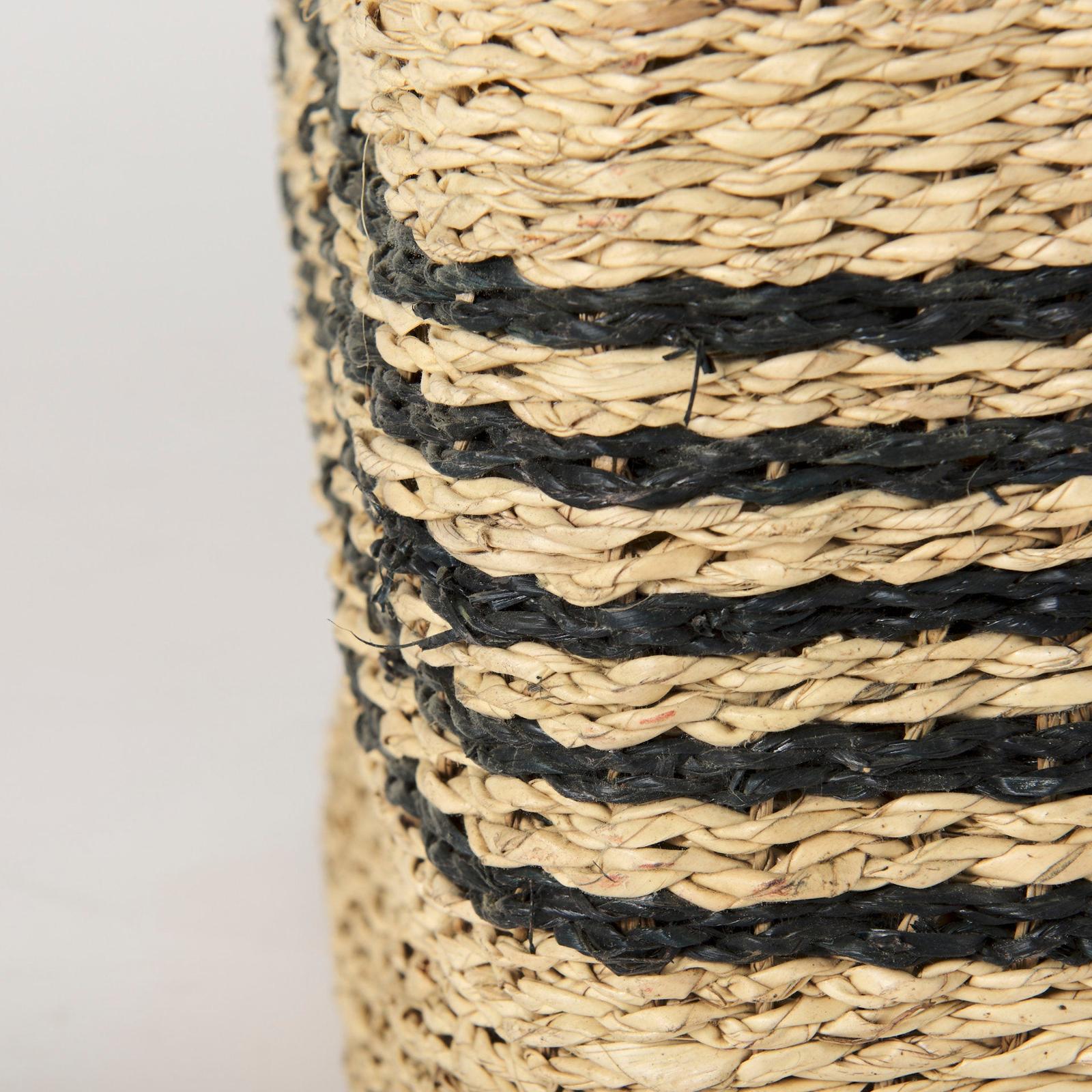 Mercana Cullen Grey Twisted Seagrass Square Basket-Set of 3 Clearance
