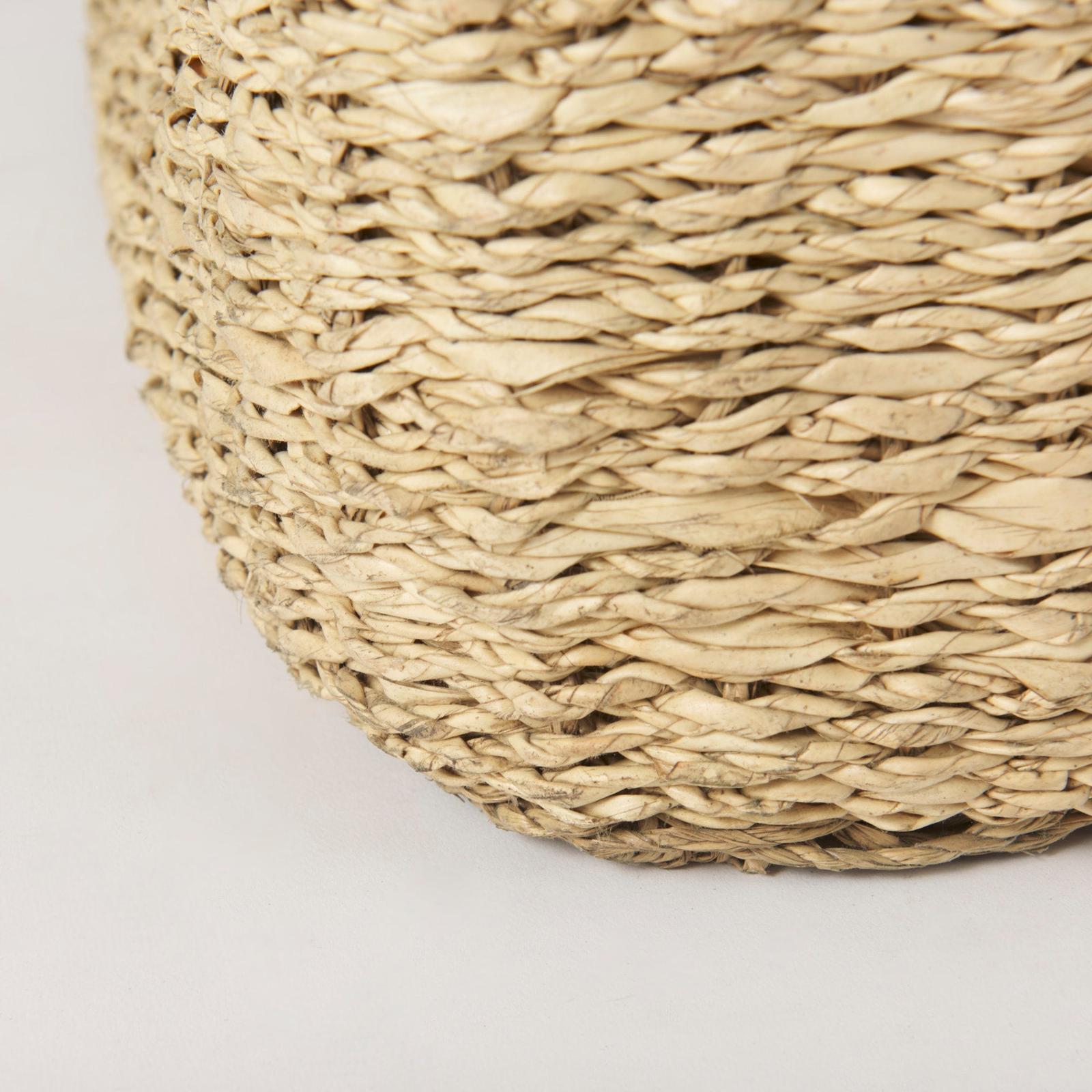 Mercana Cullen Grey Twisted Seagrass Square Basket-Set of 3 Clearance