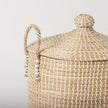 Mercana Olivia Beige Seagrass Basket W/Lid and Handles - Set of 3