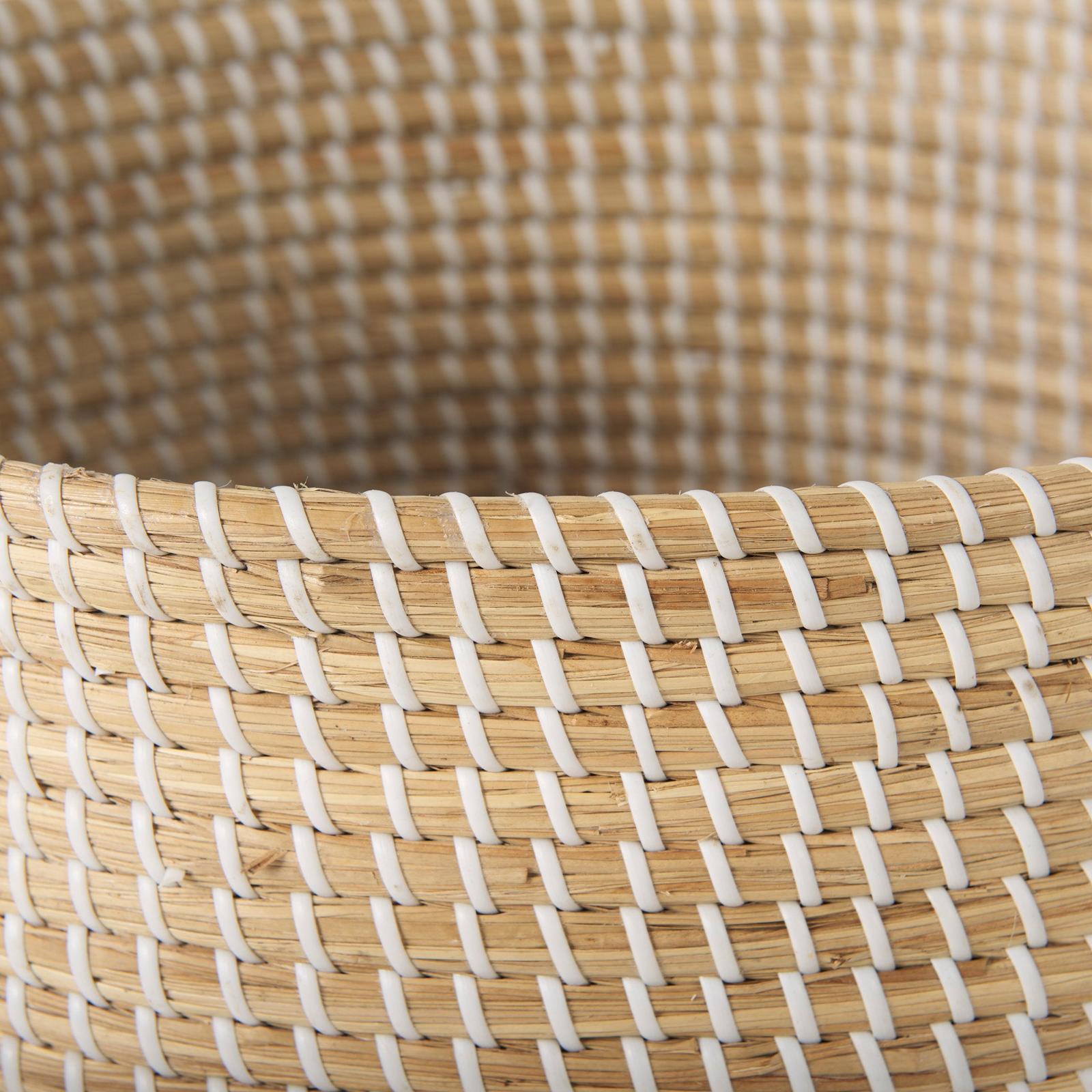 Mercana Olivia Beige Seagrass Basket W/Lid and Handles - Set of 3