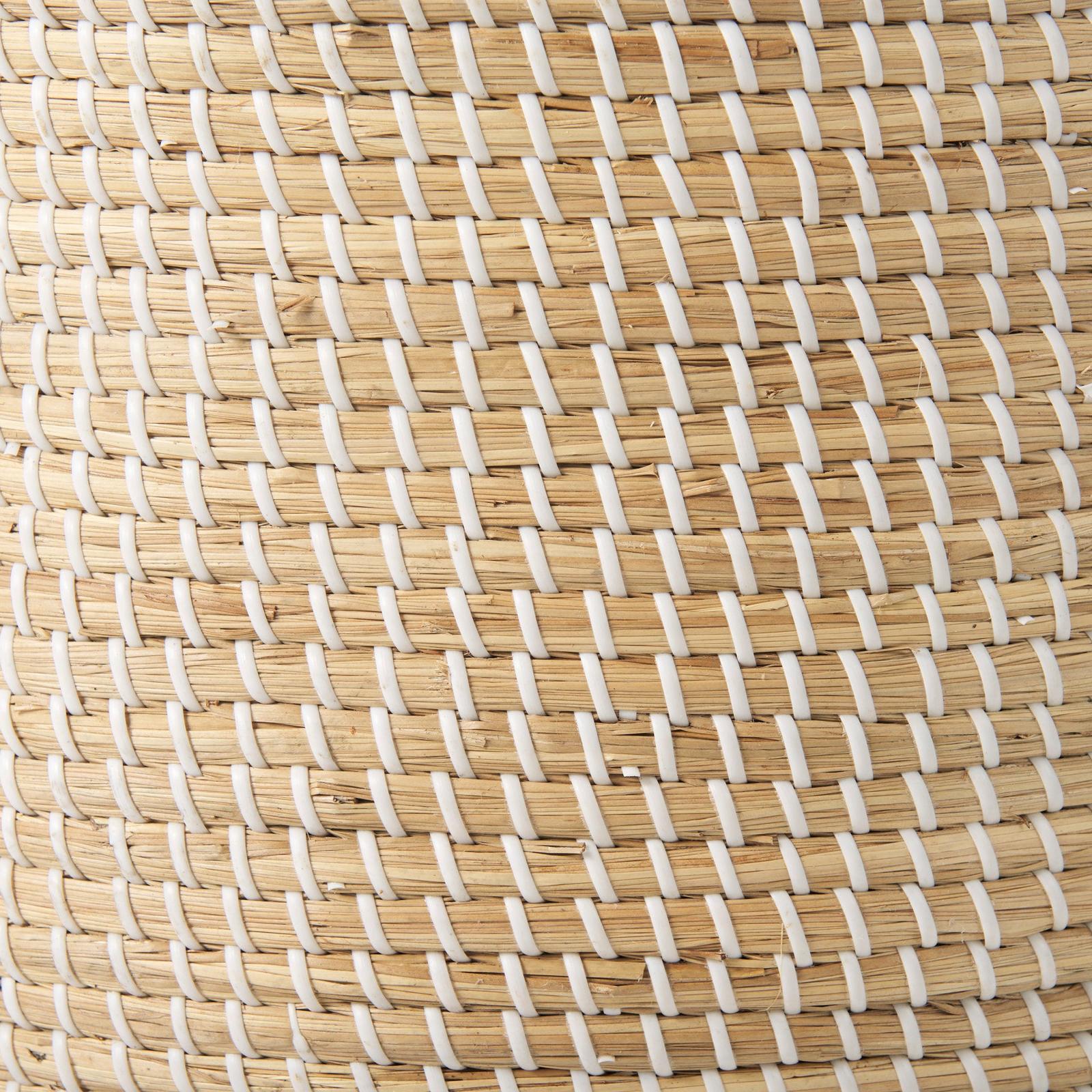 Mercana Olivia Beige Seagrass Basket W/Lid and Handles - Set of 3