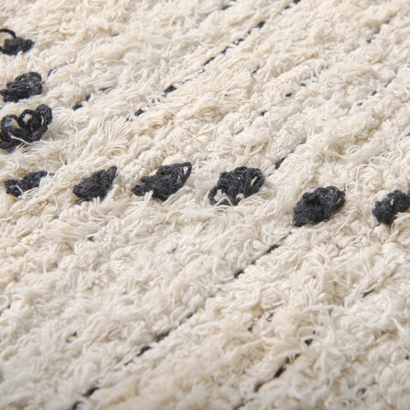 Mercana Calvert 8x10 Gray Cotton Hand Woven Diamond Patterned Rug