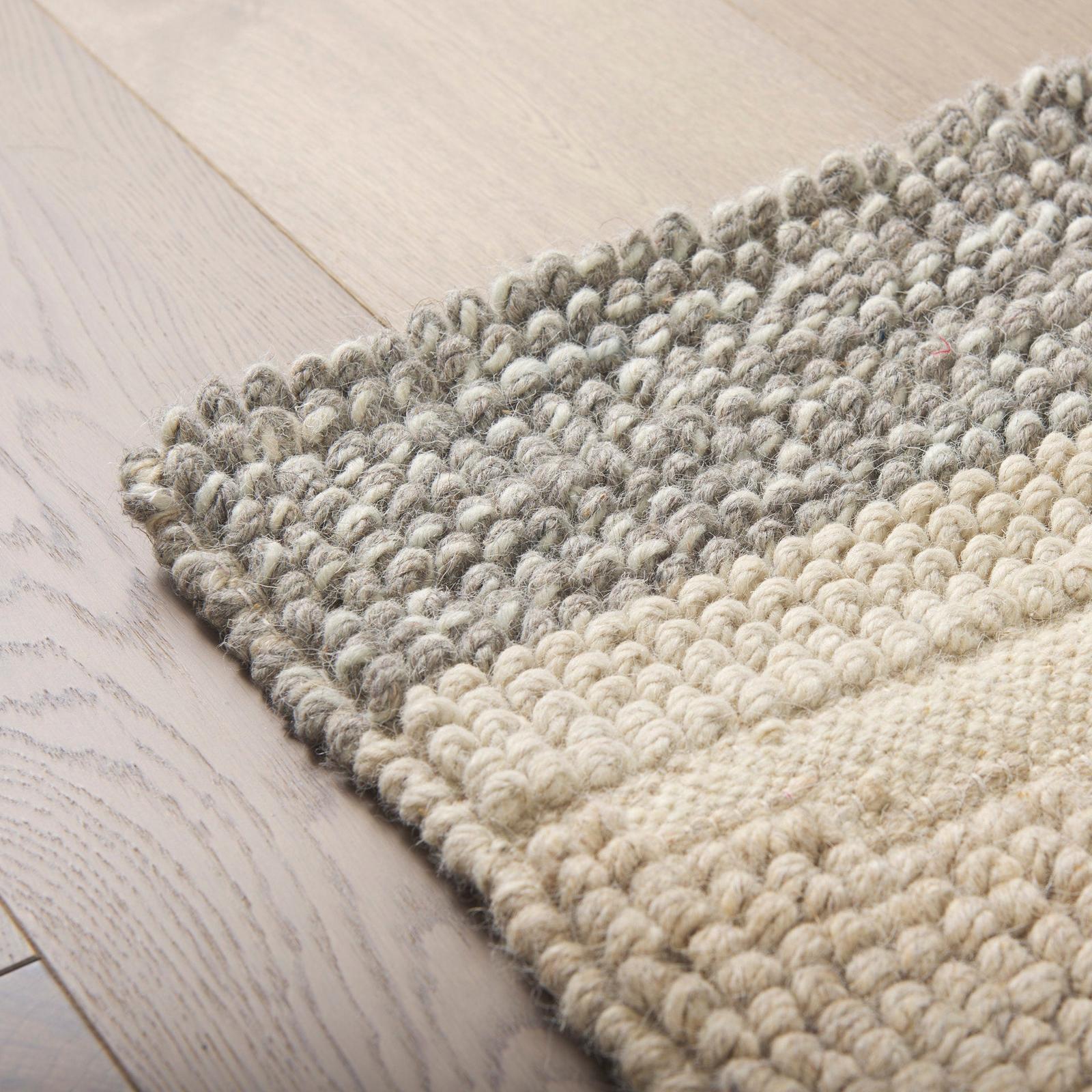 Mercana Emory Gray Wool Hand Woven Diamond Patterned Rug
