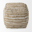 Mercana Aadhya Leather and Cotton Pouf