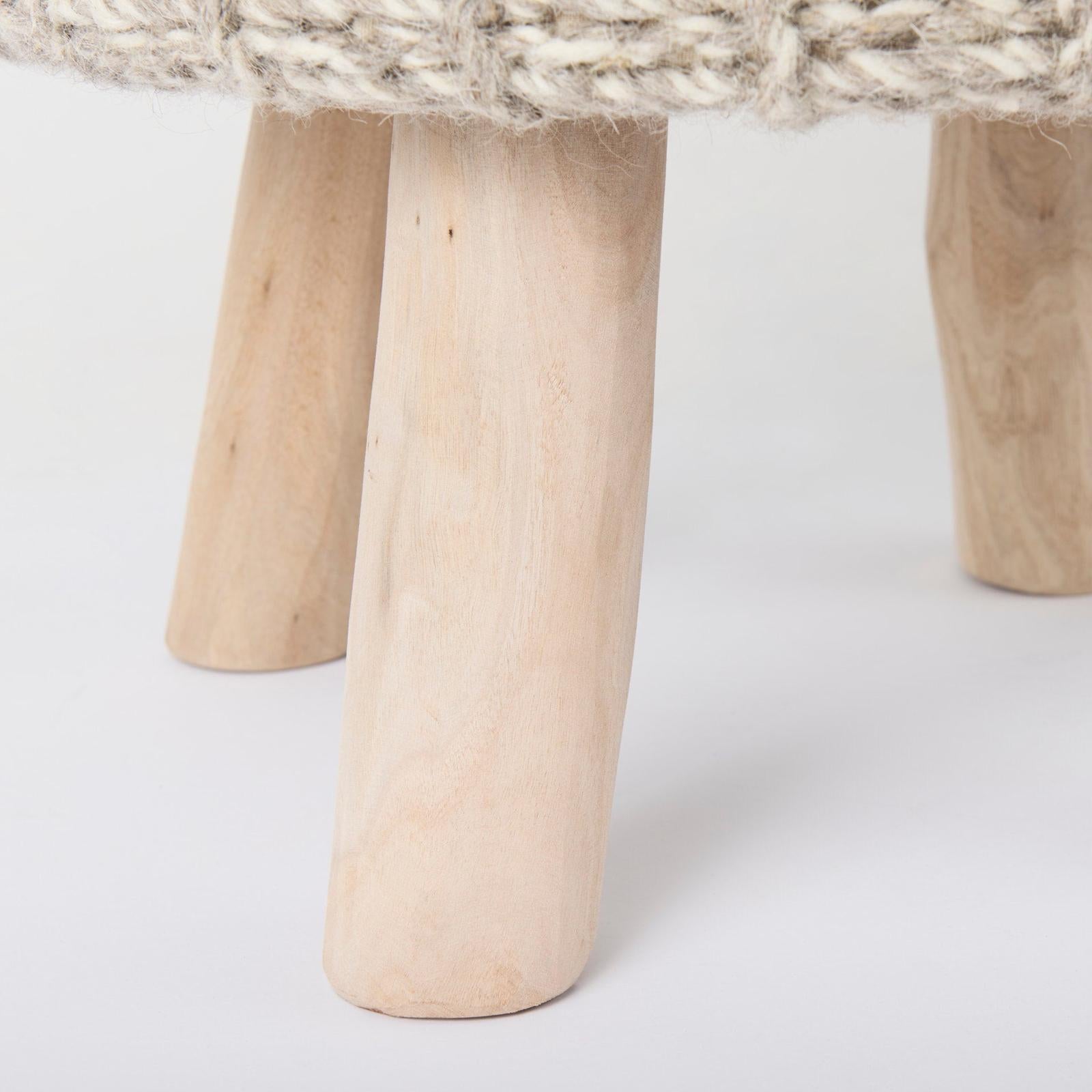 Mercana Bina 4 Legged Wool Stool