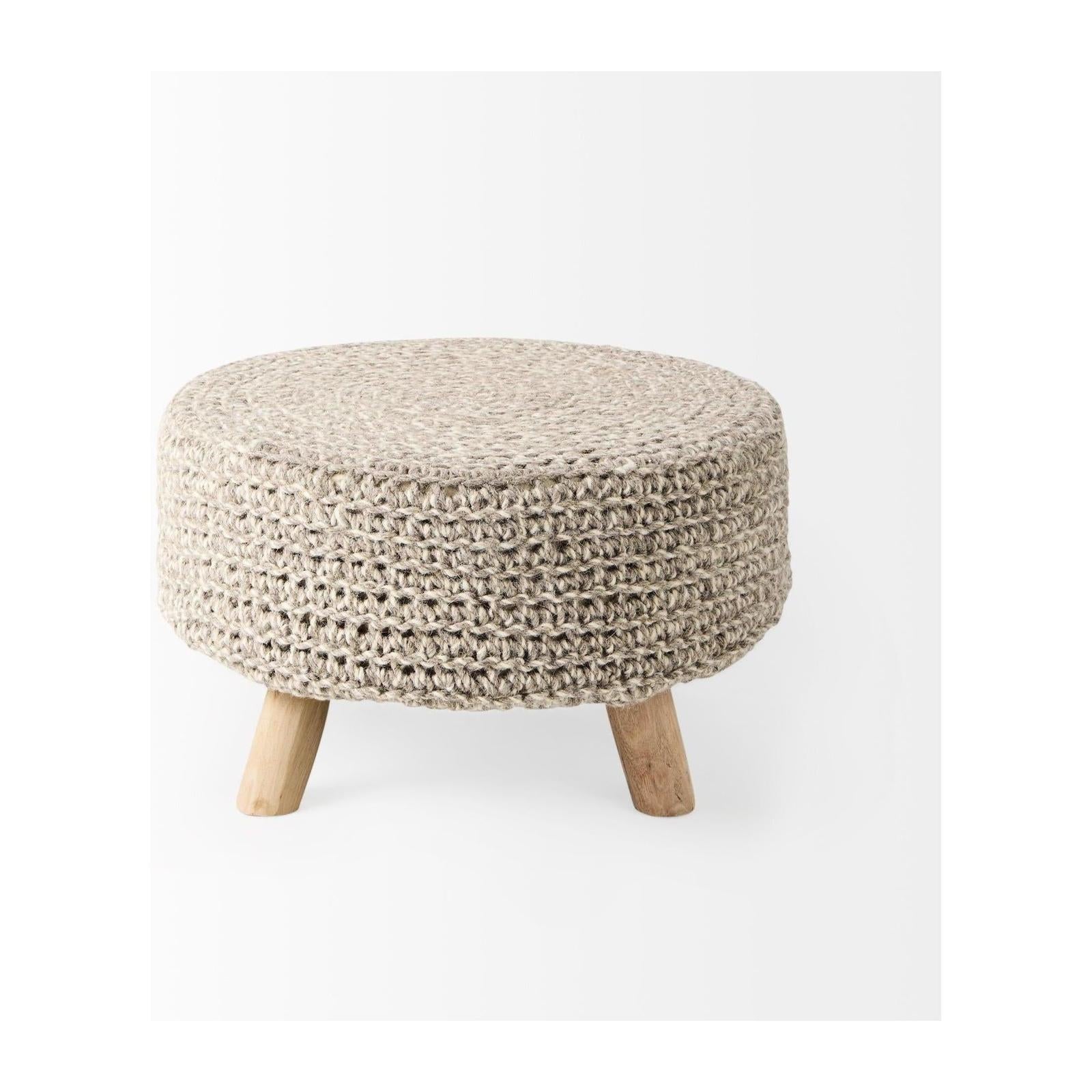 Mercana Bina 4 Legged Wool Stool