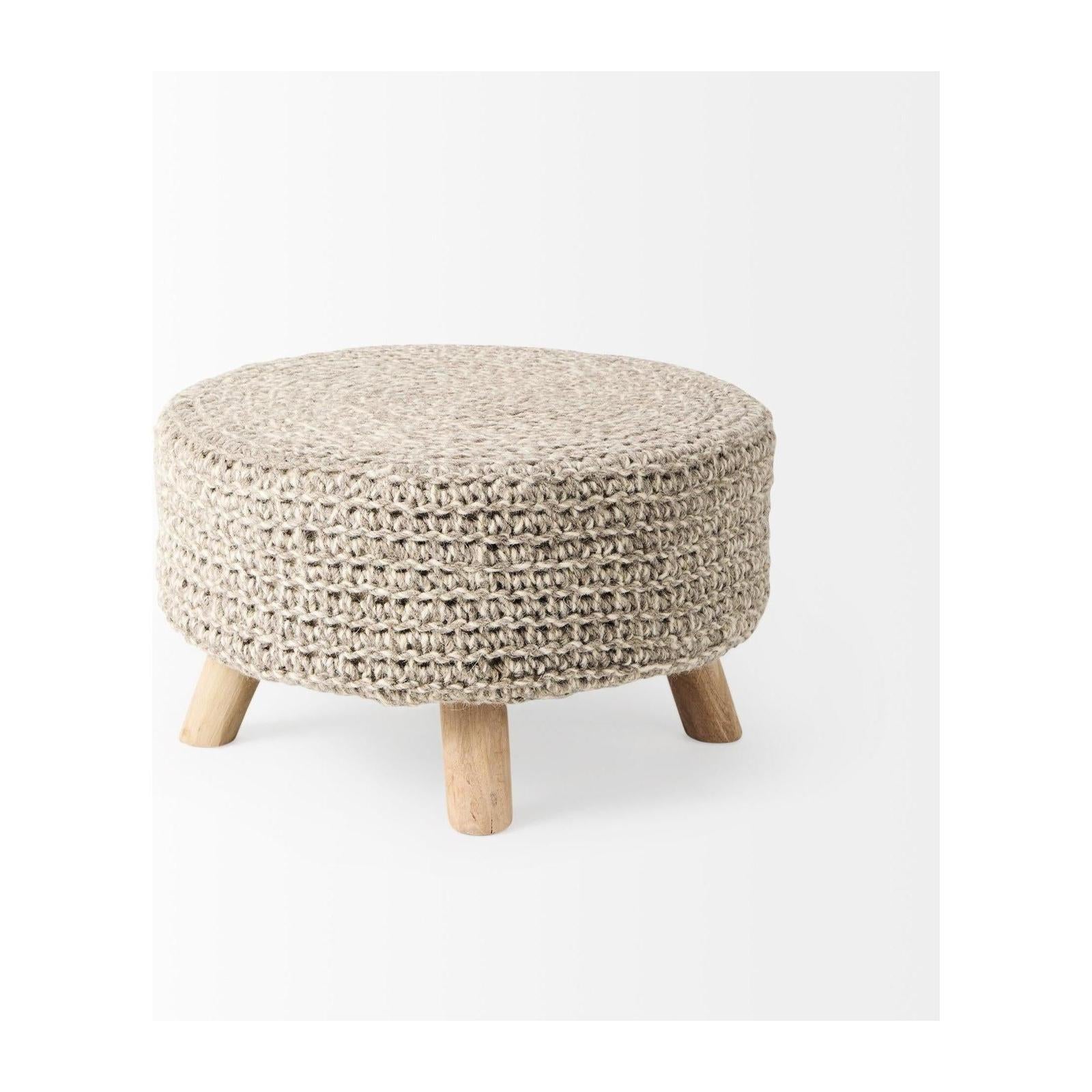 Mercana Bina 4 Legged Wool Stool