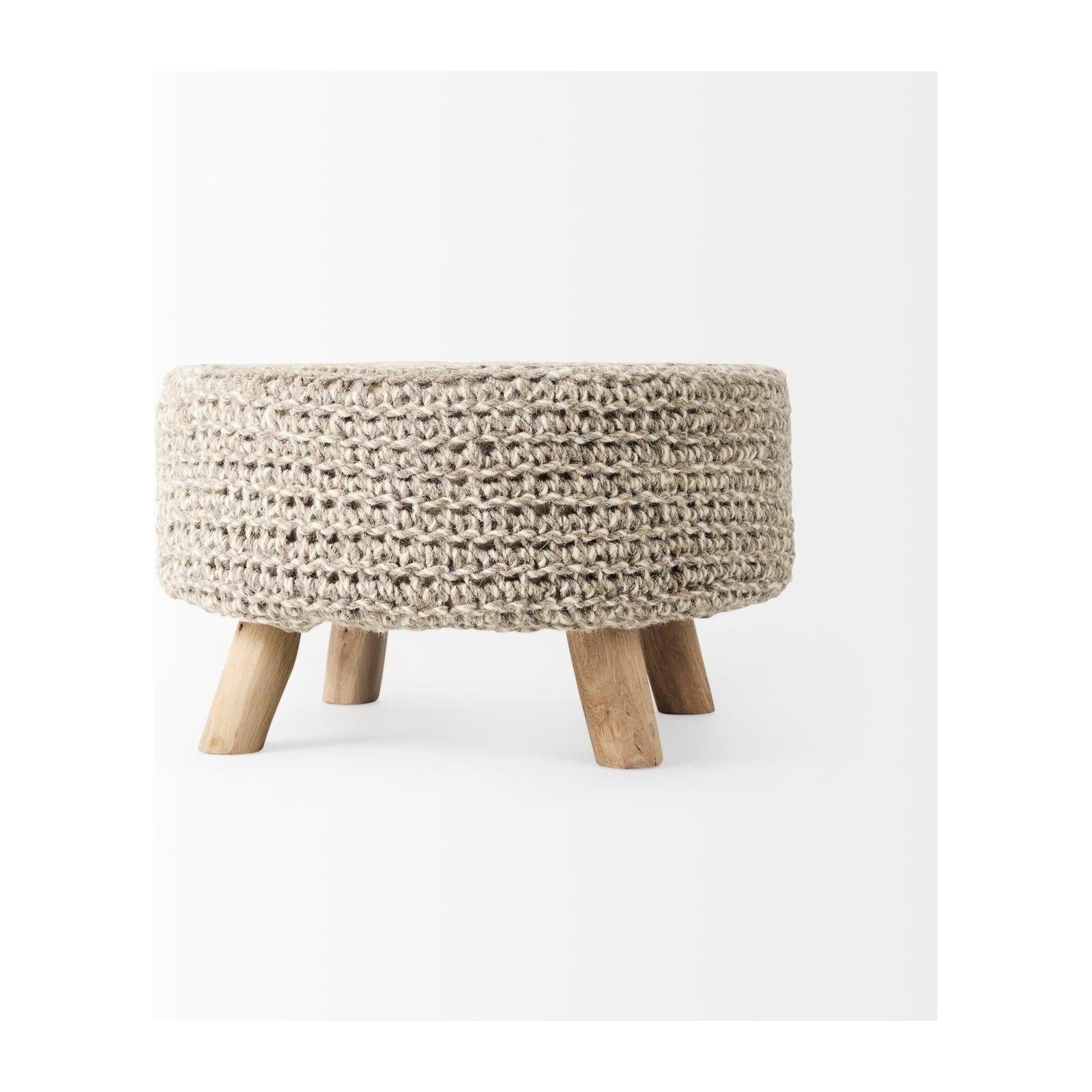 Mercana Bina 4 Legged Wool Stool