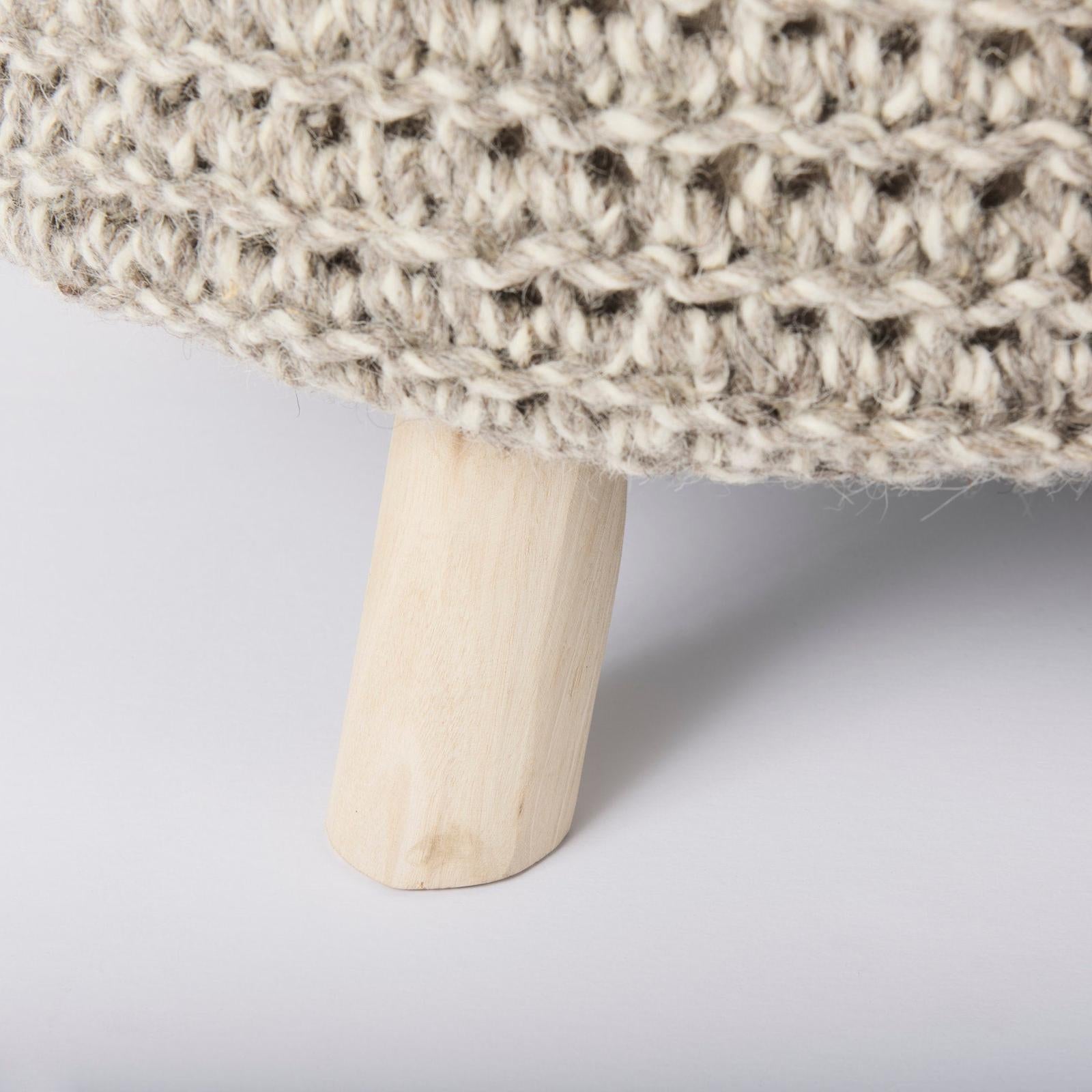 Mercana Bina 4 Legged Wool Stool