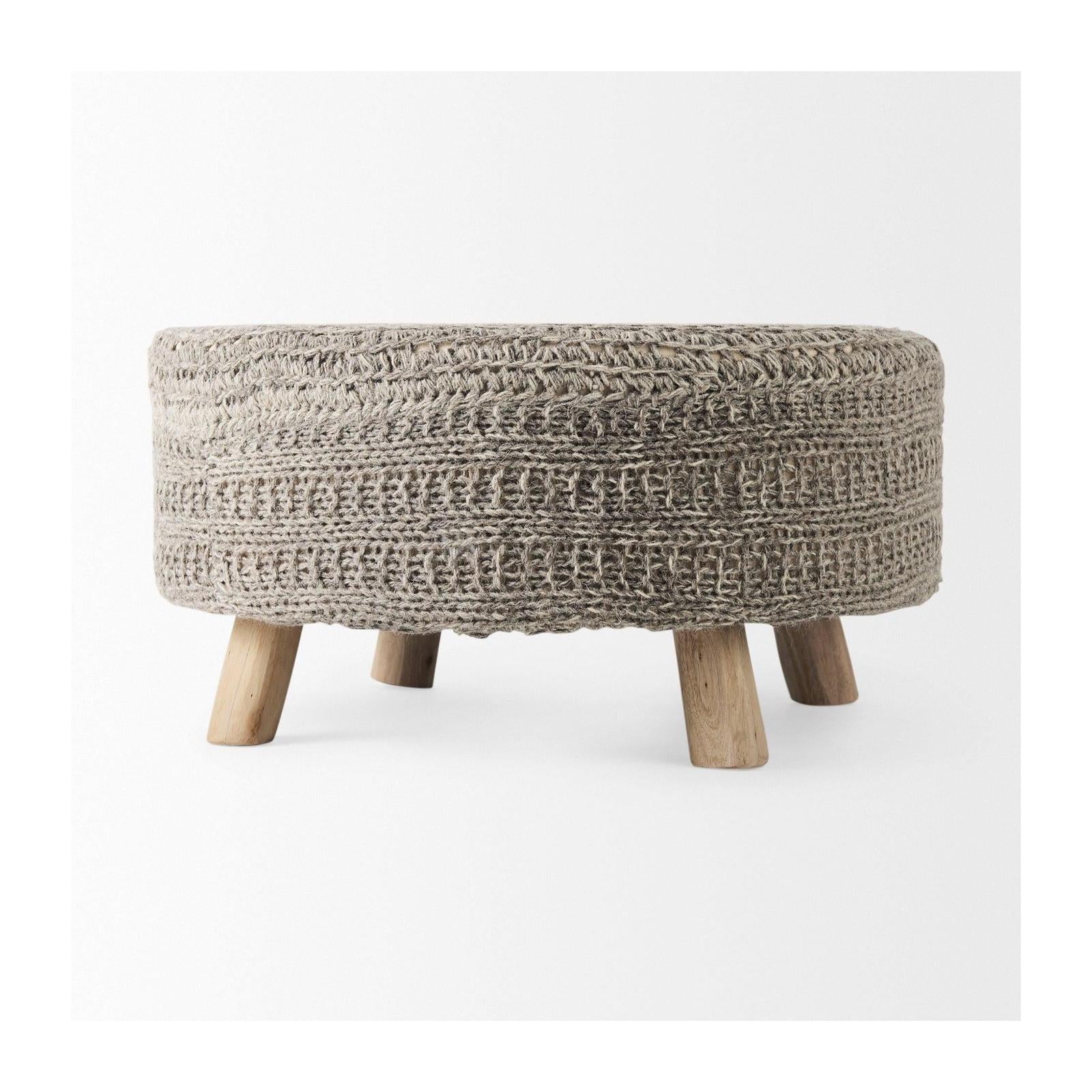 Mercana Bina 4 Legged Wool Stool